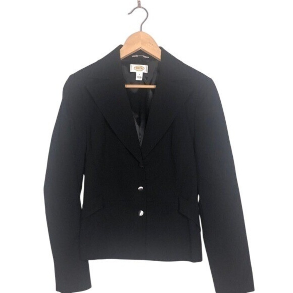 Talbots Black Stretch Snap Blazer Size 4